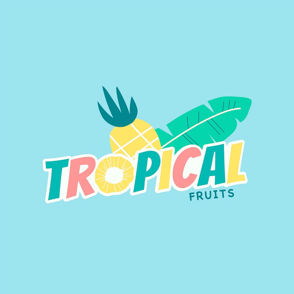Colorful tropical pineapple fruit vector