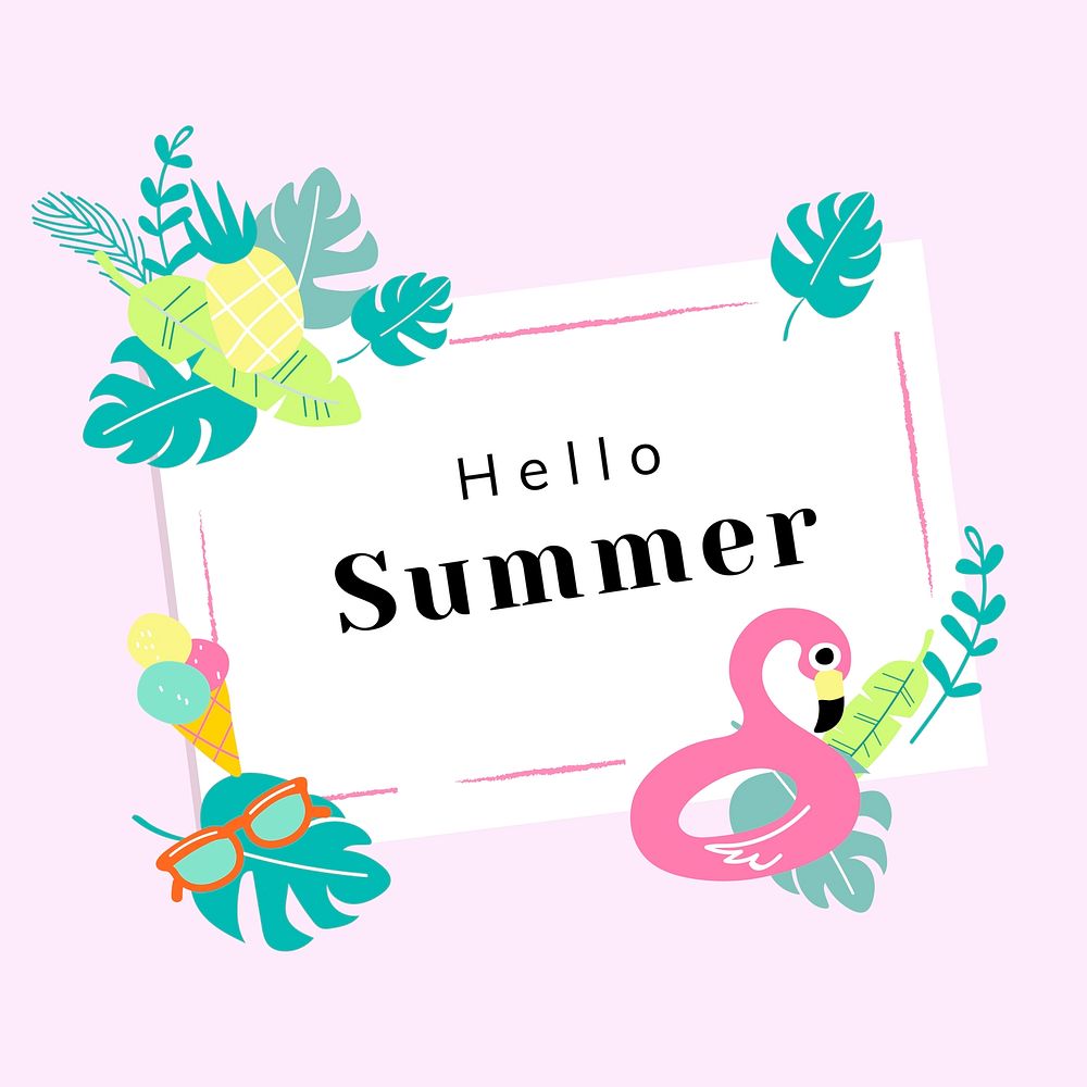 Hello summer holiday card vector