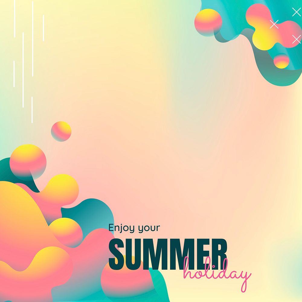 Enjoy your summer holiday vibrant poster vector