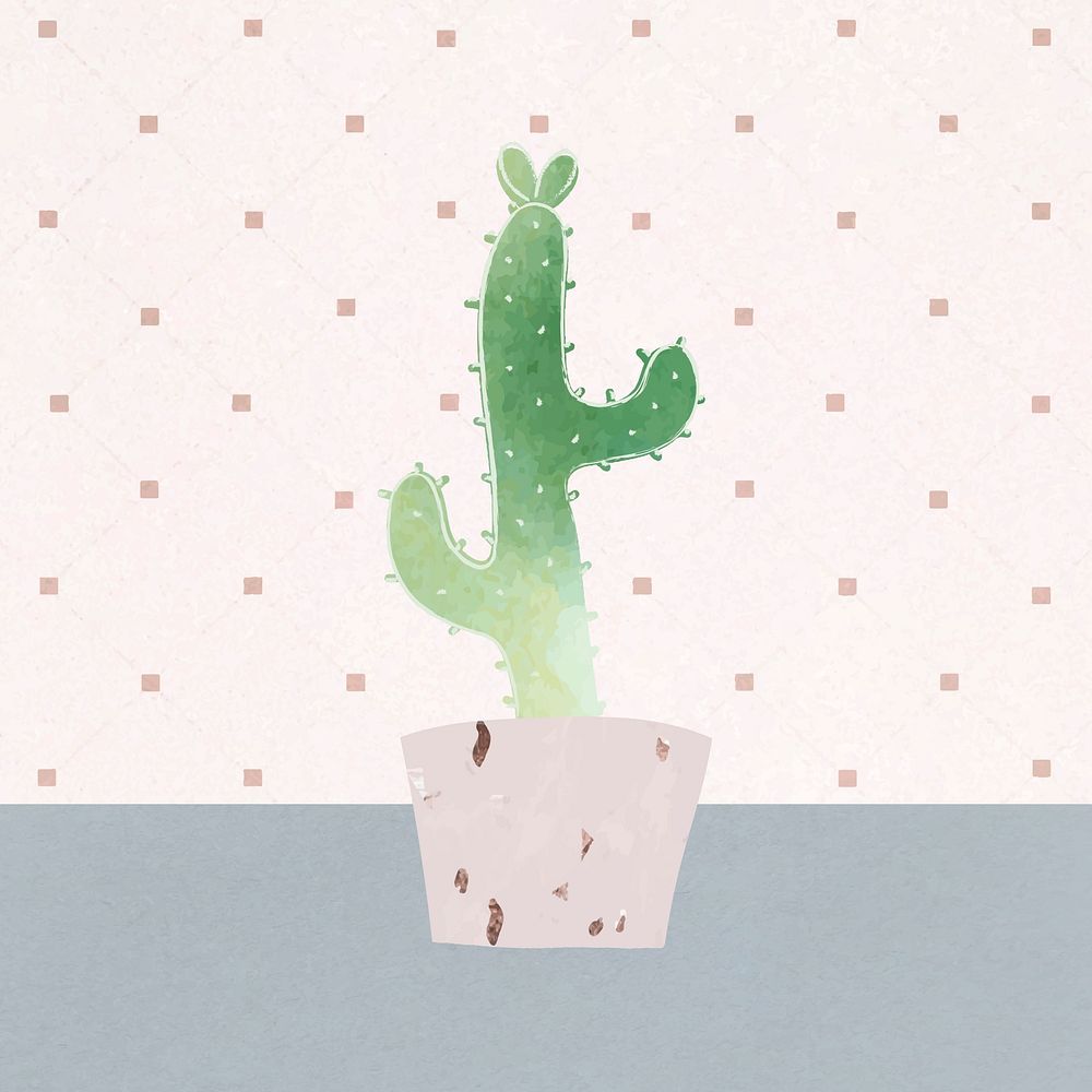 Cactus in a pot vector