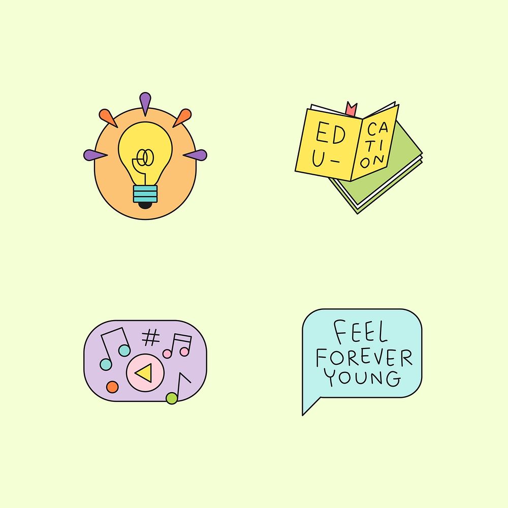 Happy International Youth Day badges vector