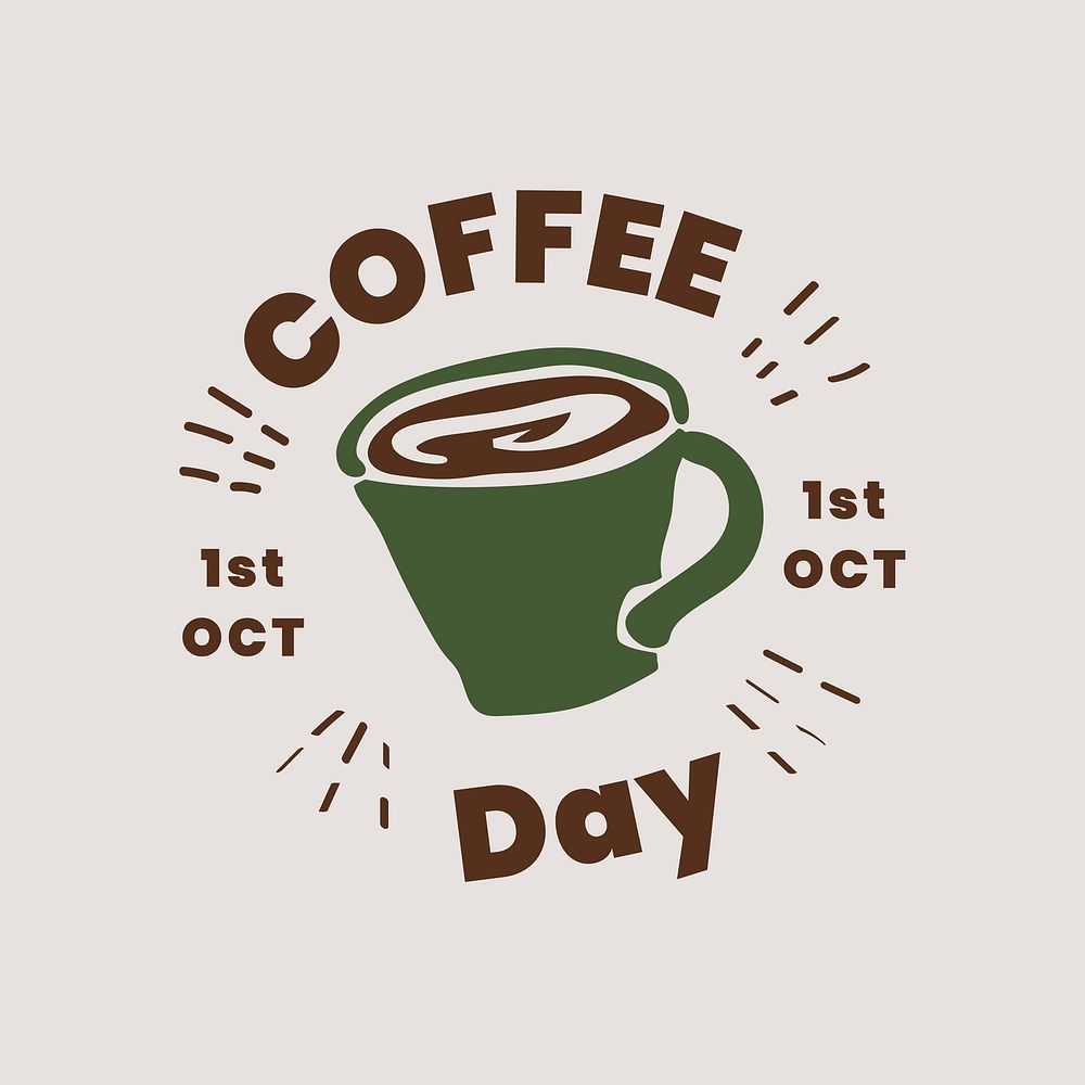 Coffee day logo design vector