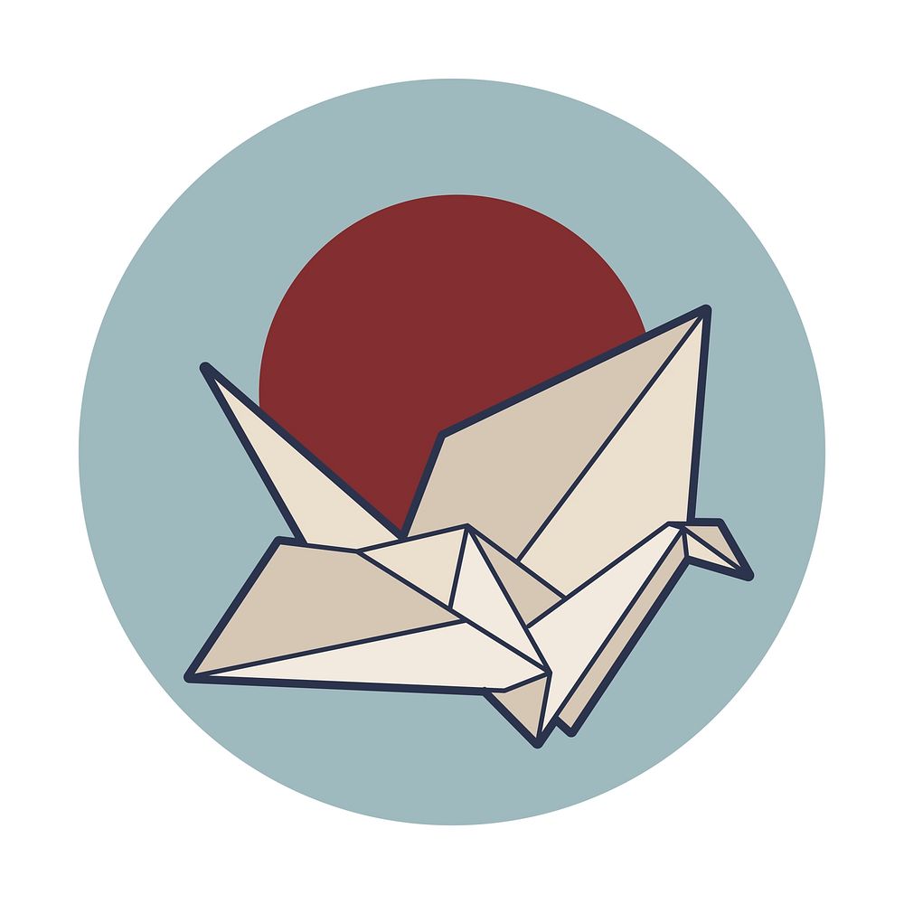 origami bird vector japan japanese traditional culture