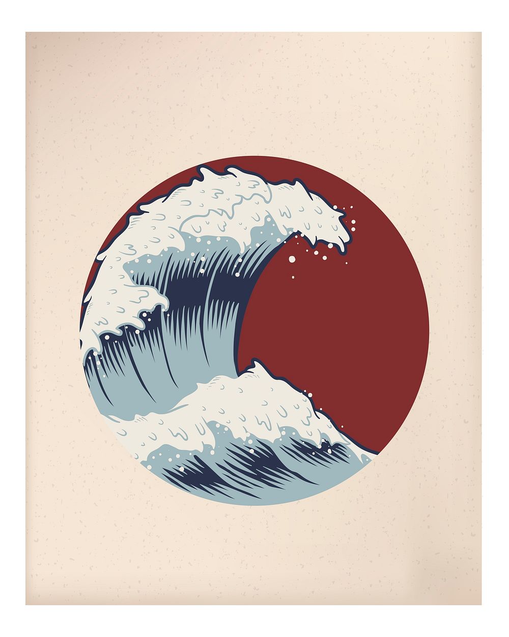 Japanese wave wall art print and poster.