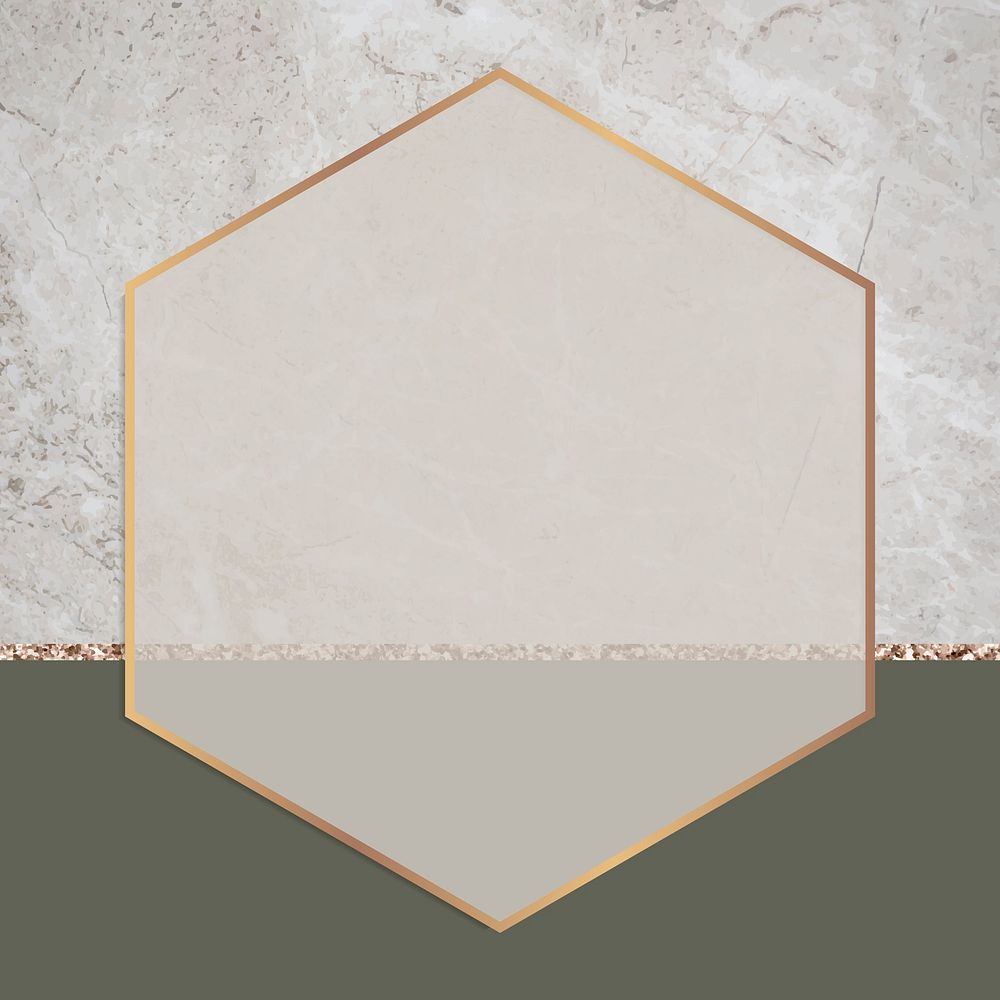 Hexagon frame on two tones background vector