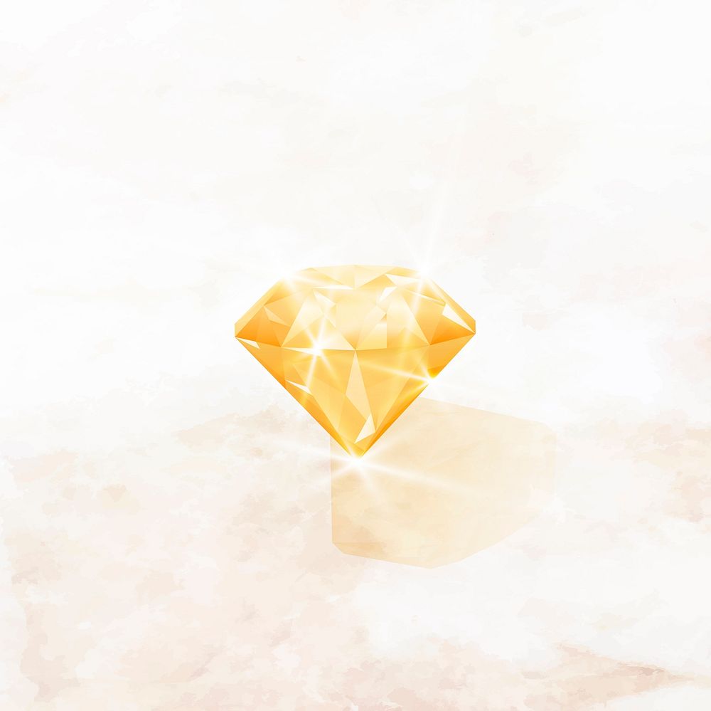 Yellow crystal gem design vector