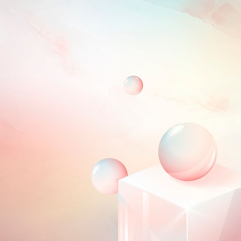 3D cube and sphere abstract design vector