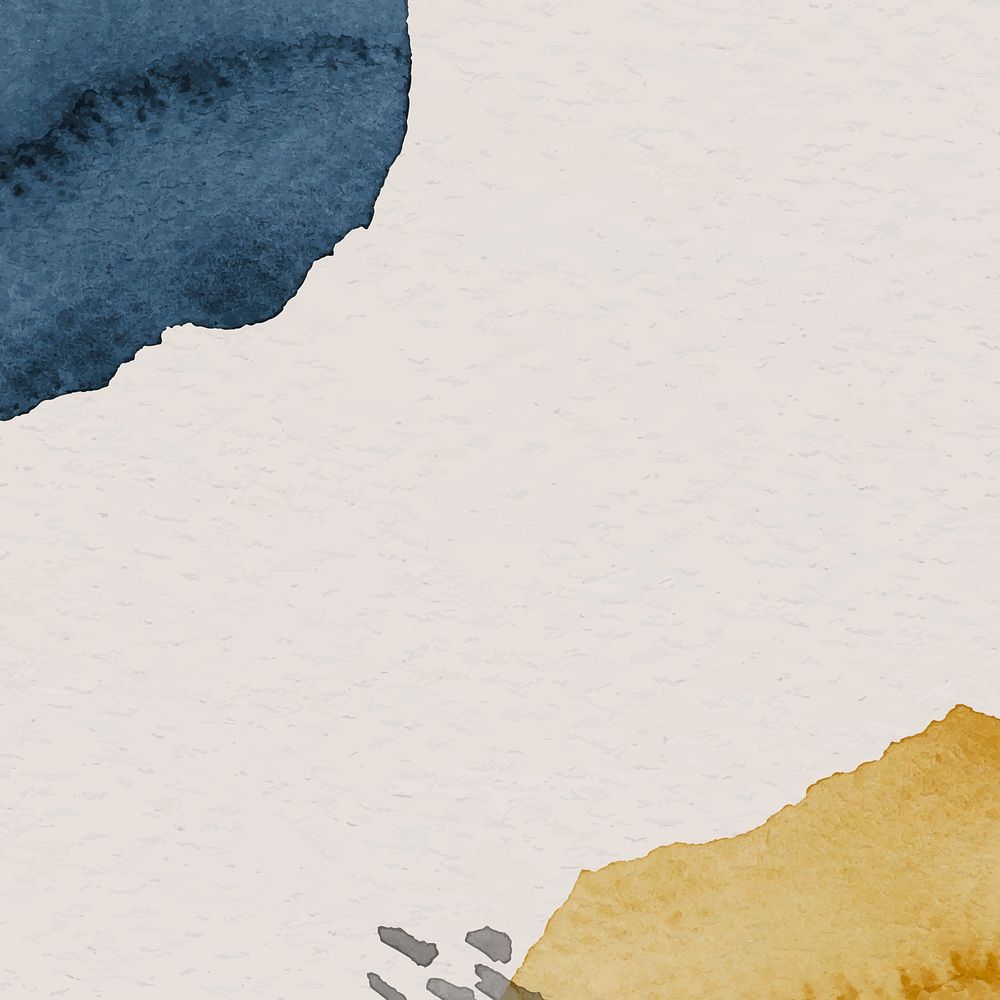 Blue and yellow watercolor patterned background template vector