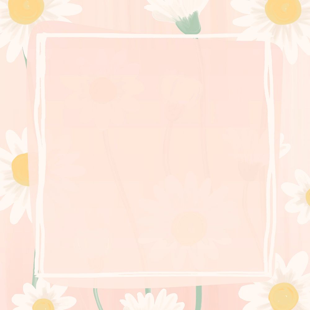 Rectangle daisy frame vector