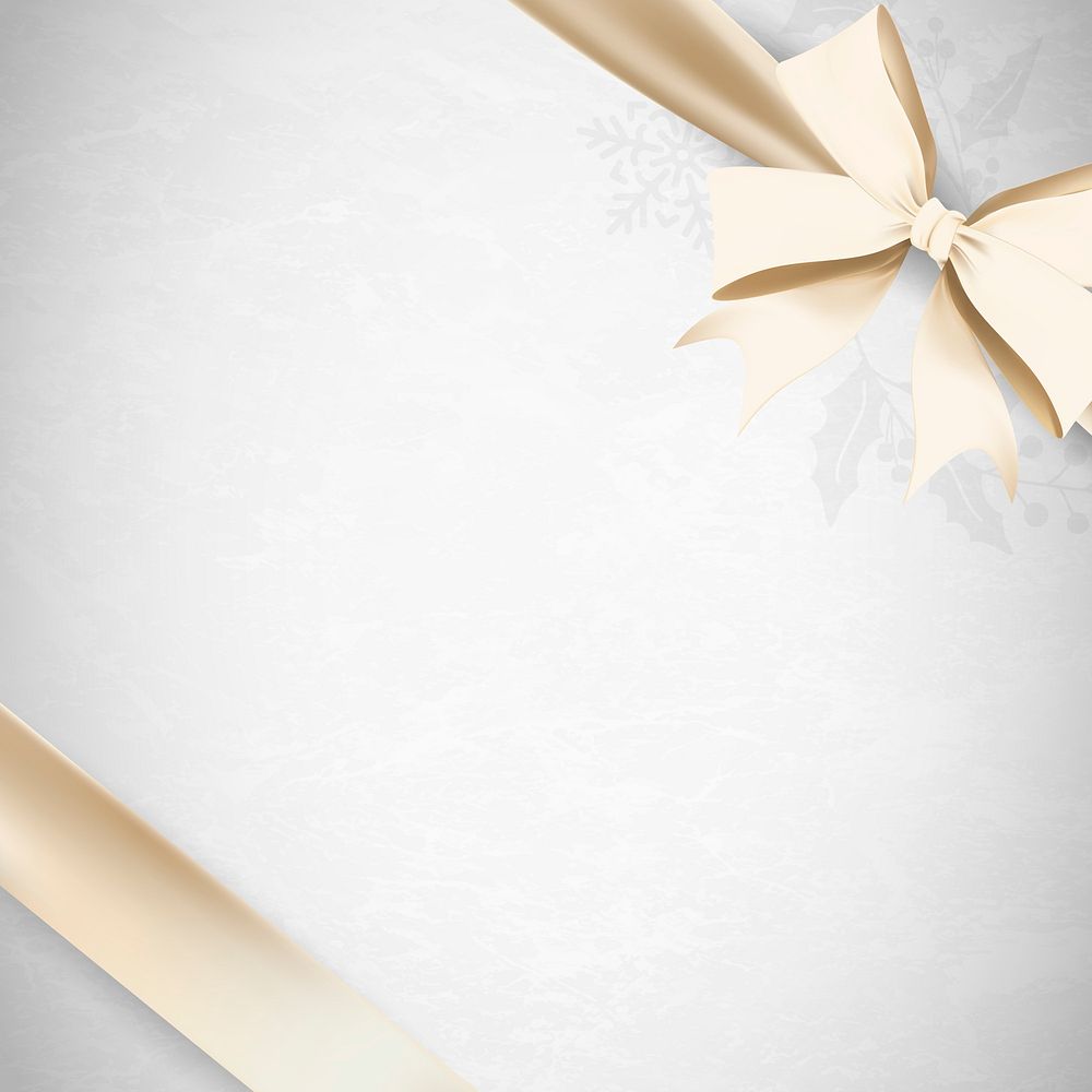 Gold ribbon bow on gray background vector