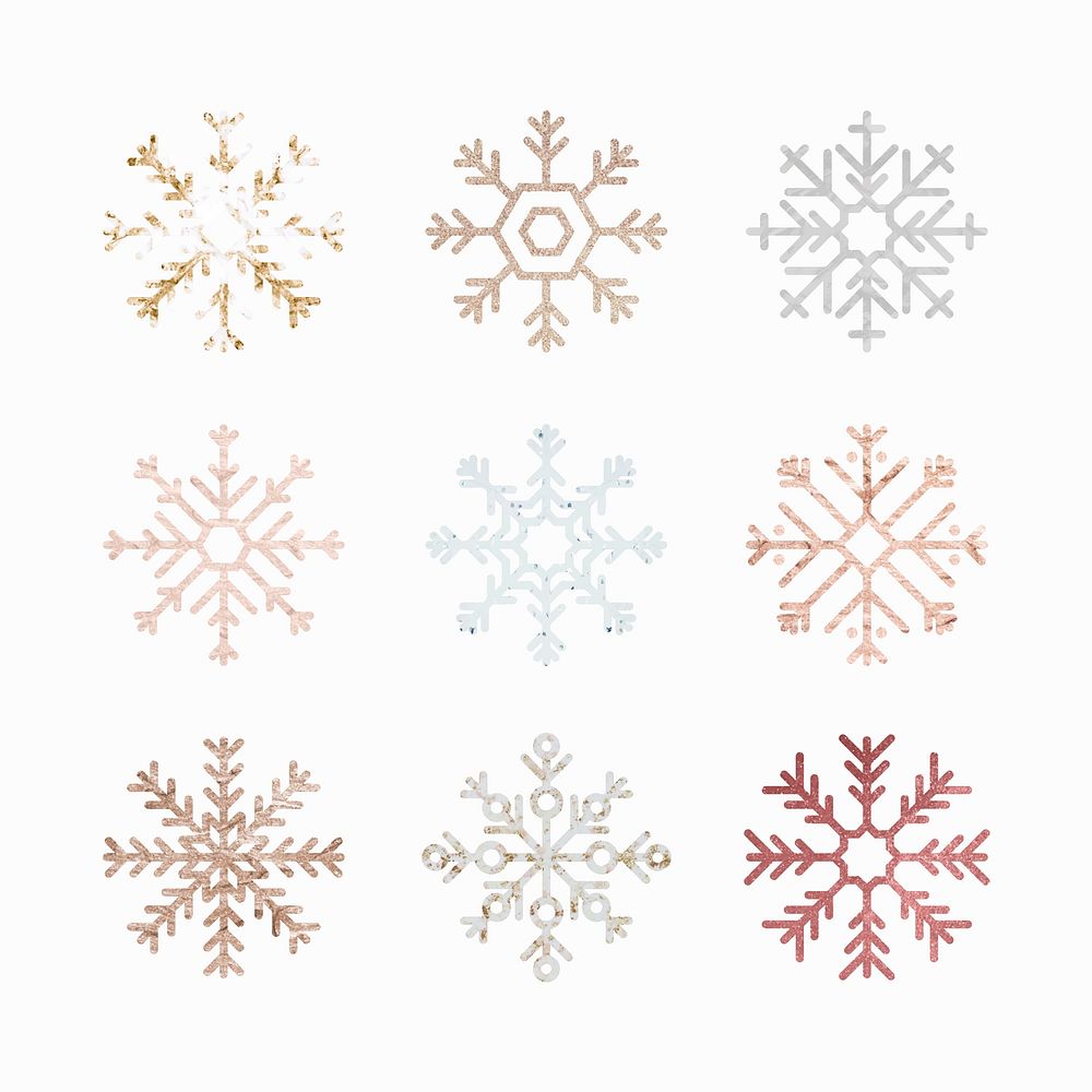 Christmas snowflakes decorative ornament collection vector