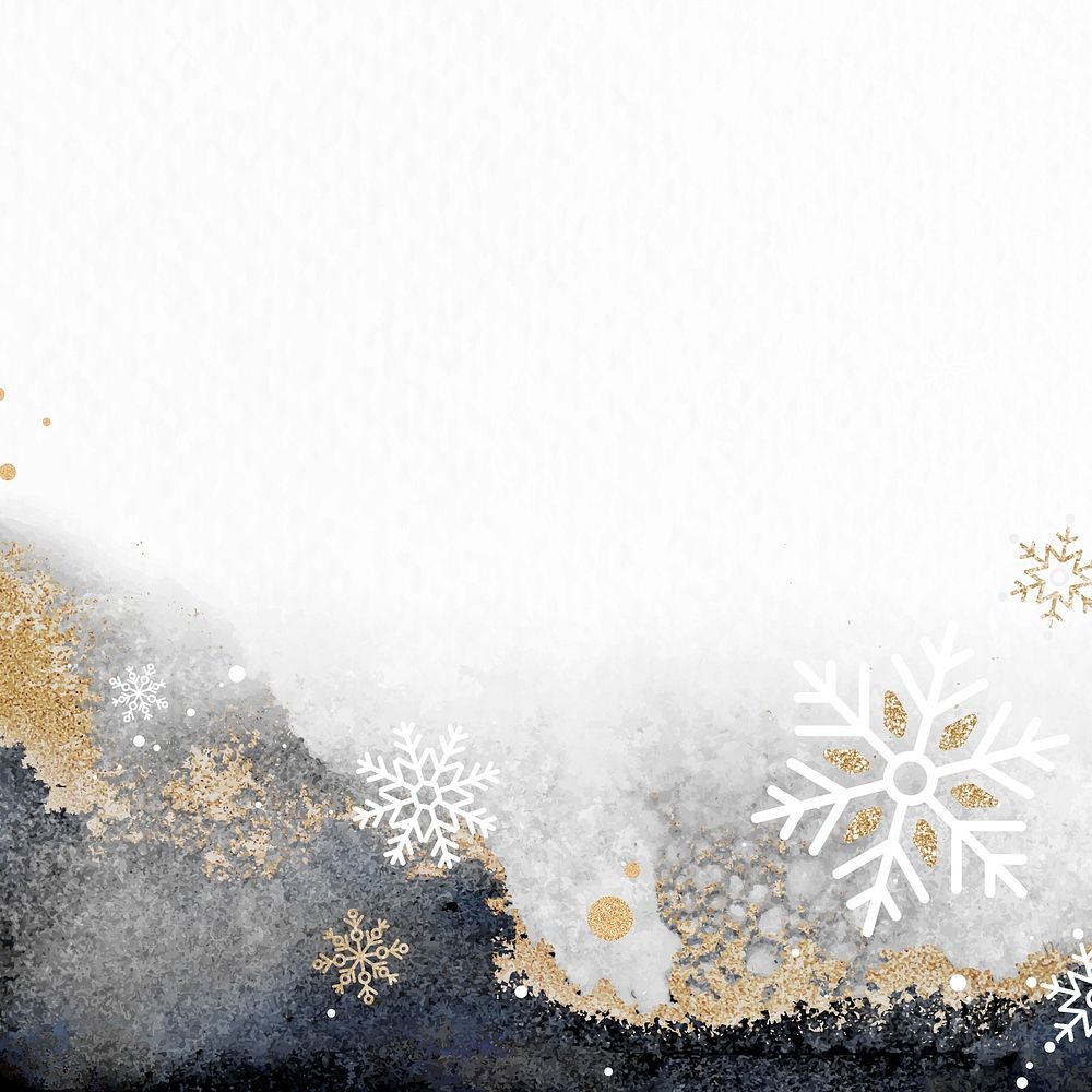 Snowflake glittery Christmas social ads template vector