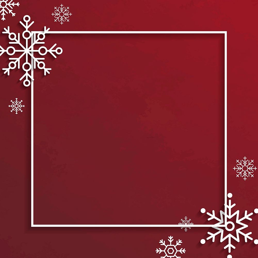 Red snowflakes social ads template vector
