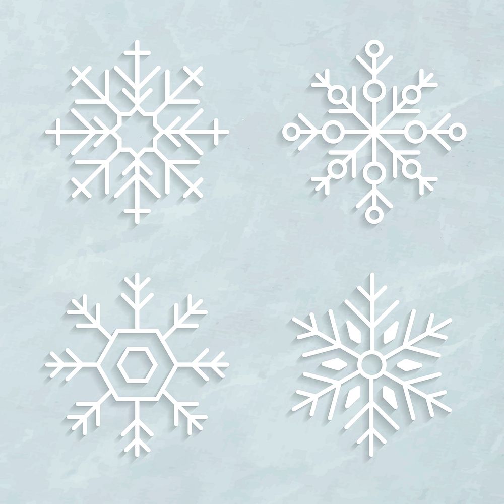 Christmas snowflakes set social ads template vector