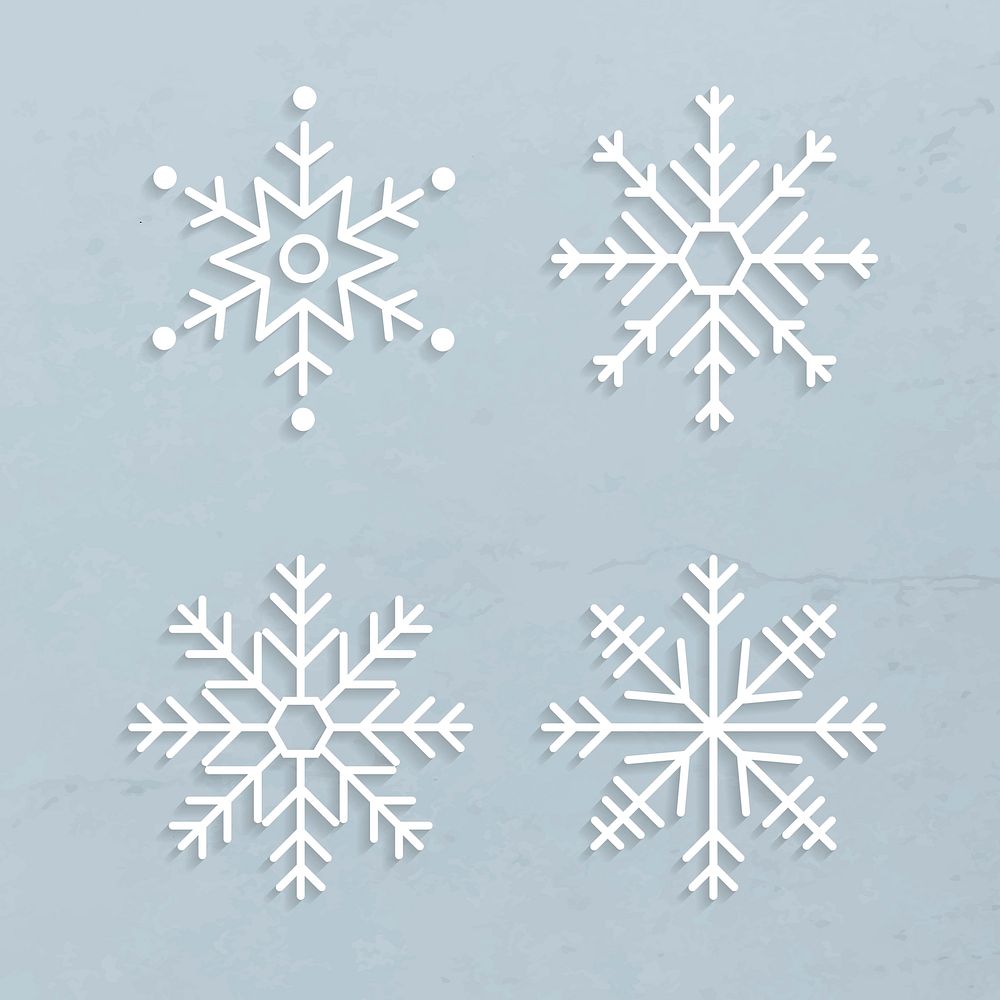 White Christmas snowflakes social ads template illustration