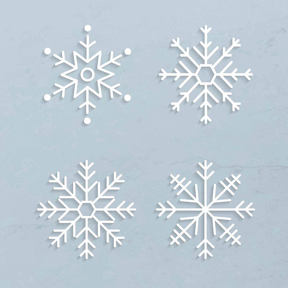 Christmas snowflake social ads template set vector