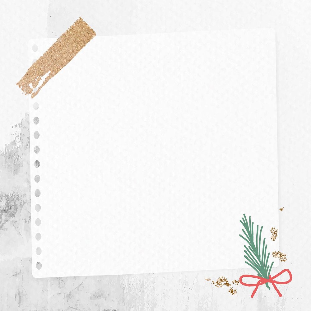 Decorative Christmas note paper on stained background vector