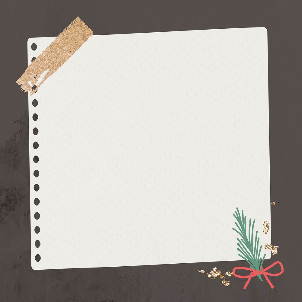 Decorative Christmas note paper on black background vector