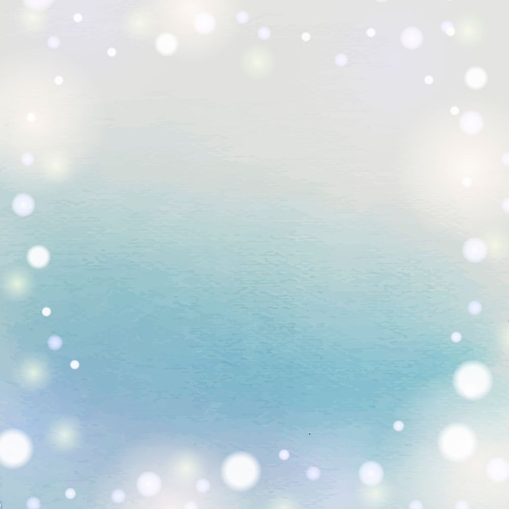 Blue and pink watercolor gradient with Bokeh light and snow background vector
