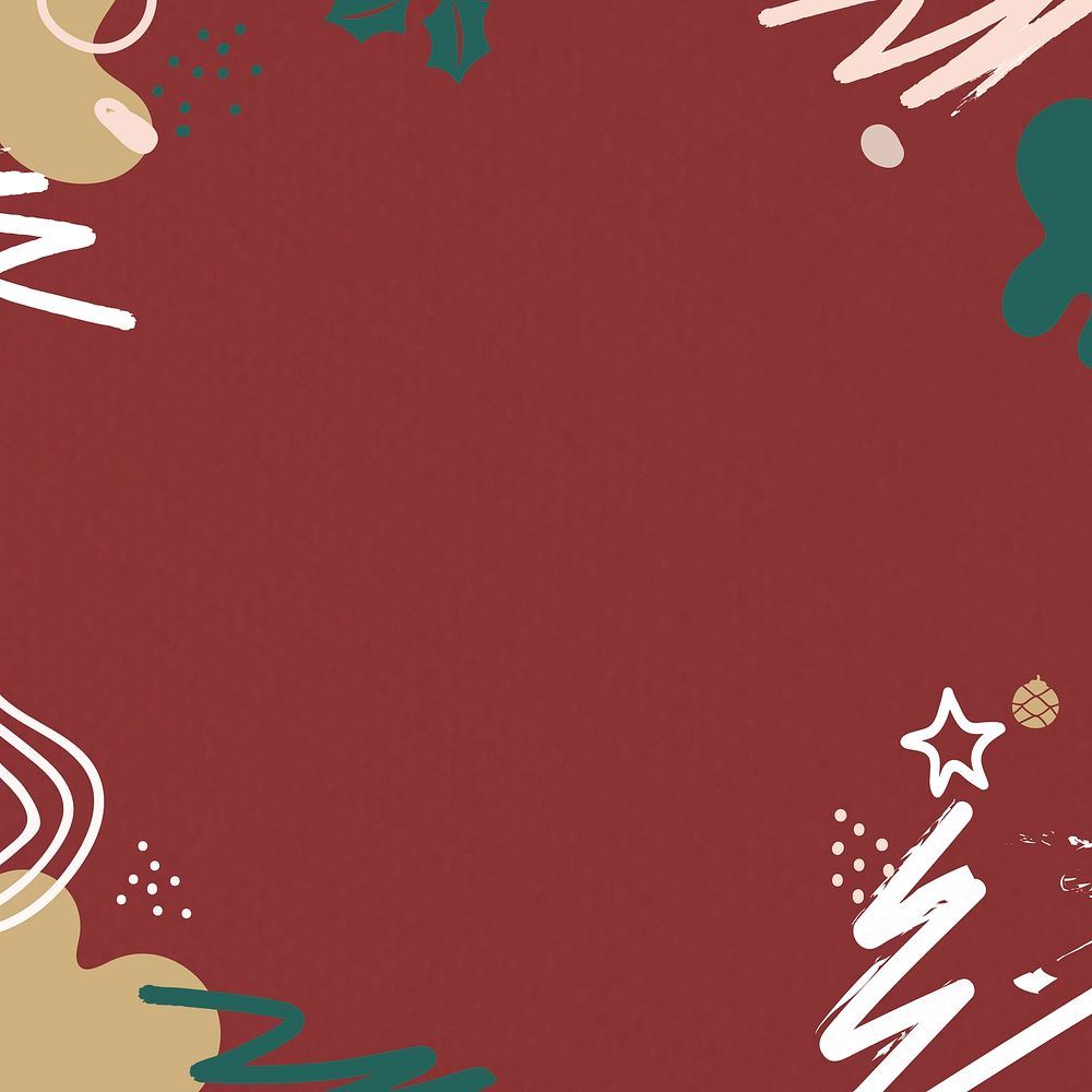 Christmas patterned on red background vector