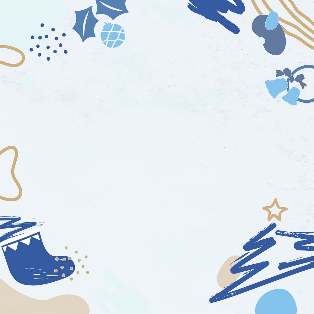 Christmas patterned on blue background vector