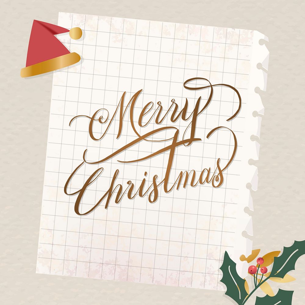 Festive merry Christmas social ads template vector