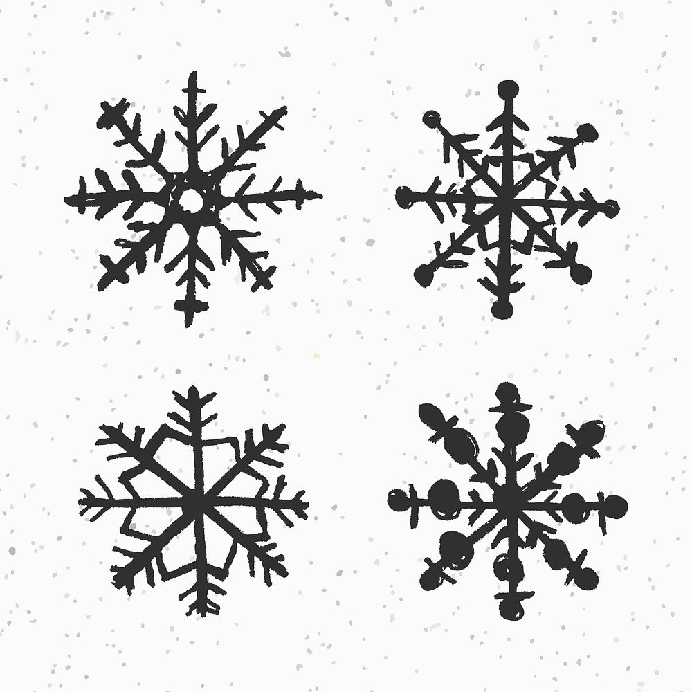 Black winter snowflake social ads template vector set