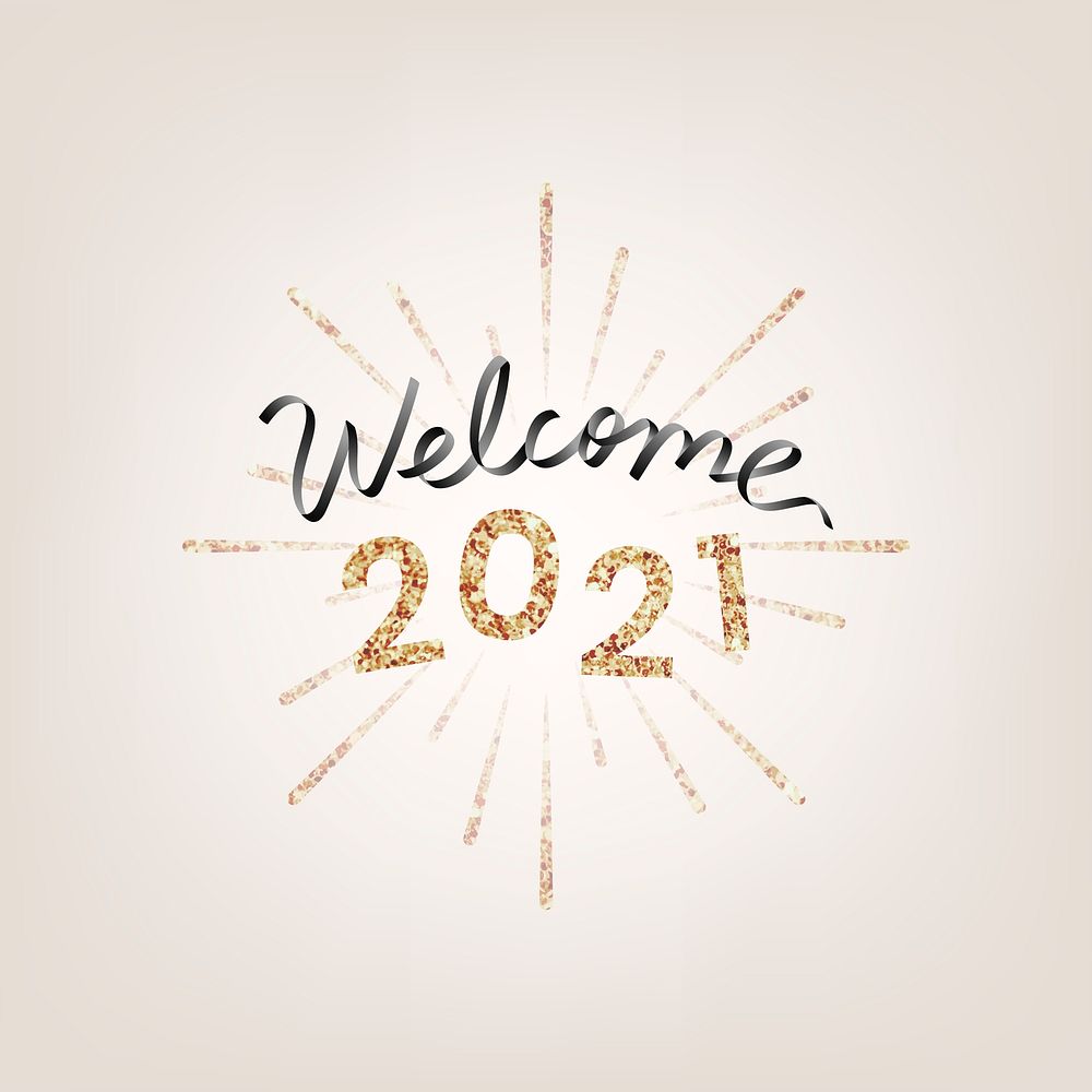 Golden festive welcome 2021 illustration
