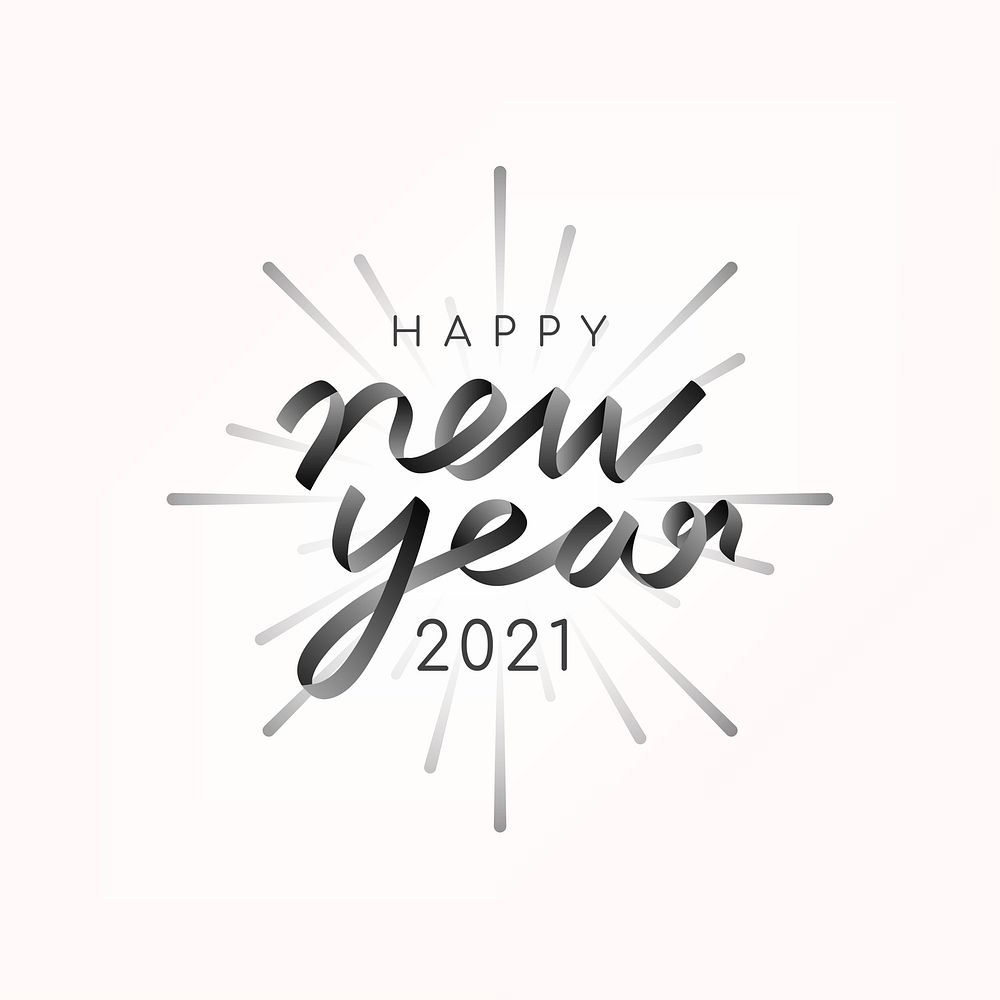 Happy New Year 2021 typography illustration