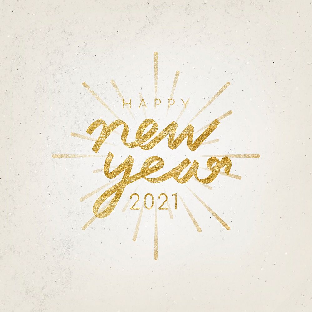 Happy New Year 2021 typography illustration