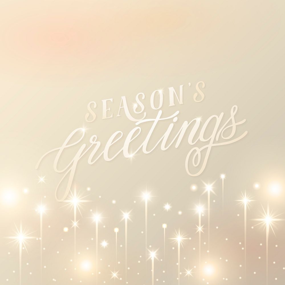 Season greeting on gold background vector