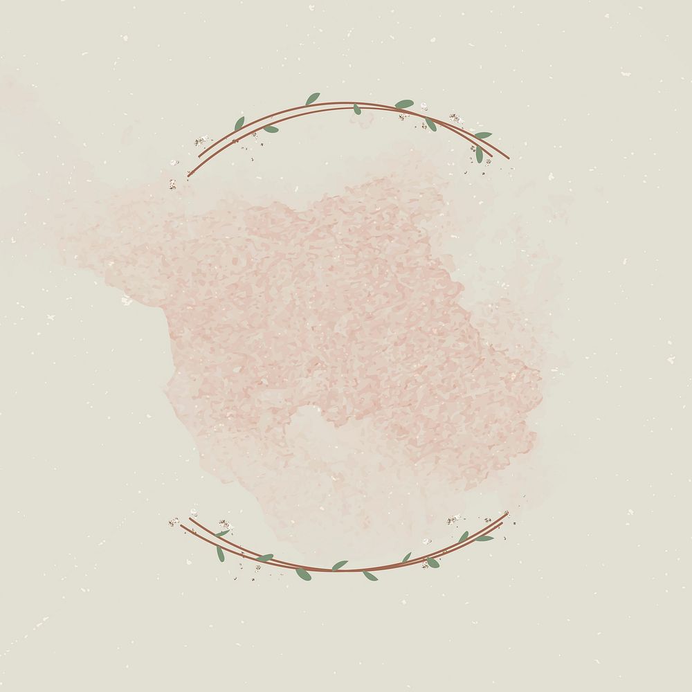 Leafy border on beige background vector
