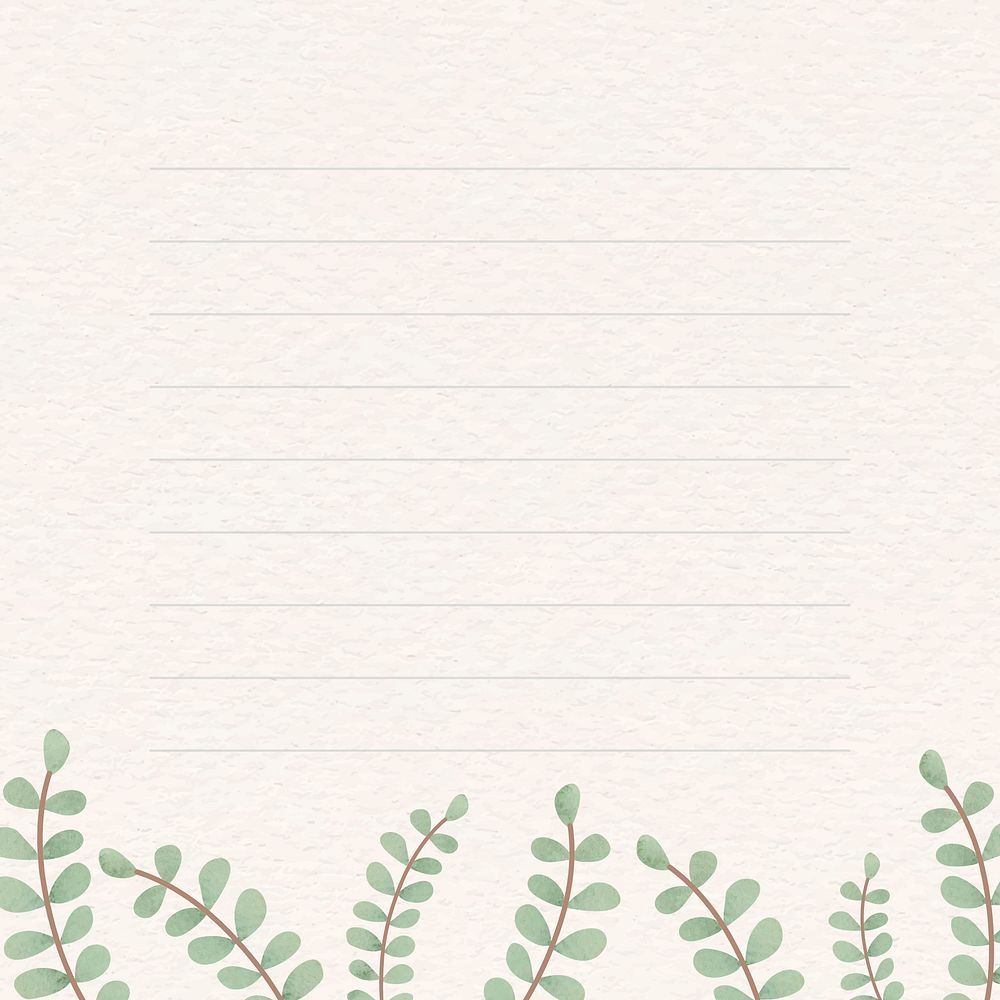 Leafy patterned note background vector