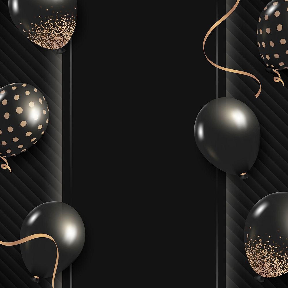Glitz party balloons frame design illustration