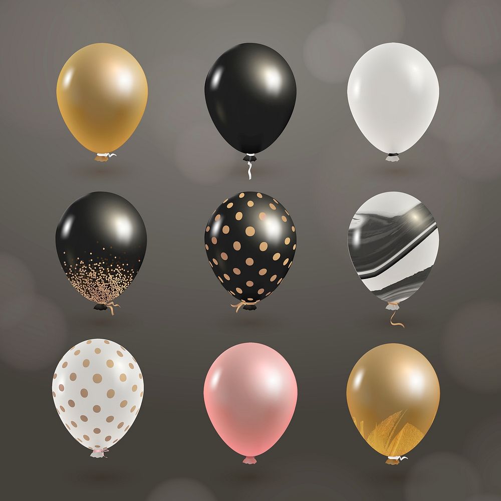 Elegant party balloons set illustration