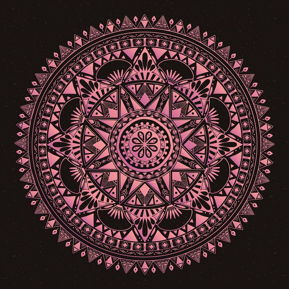 Pink mandala boho style graphic vector