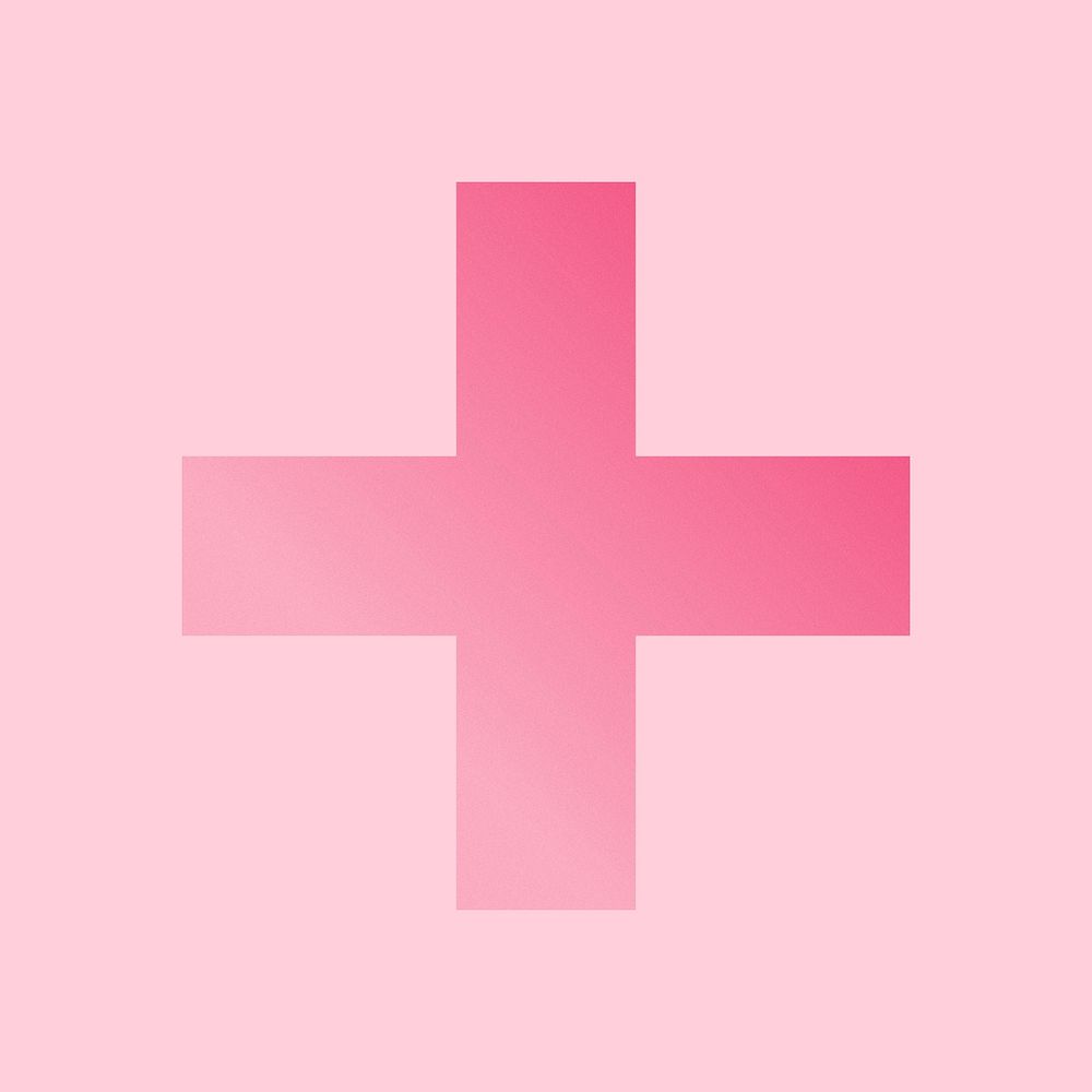 Pink gradient cross geometric shape illustration