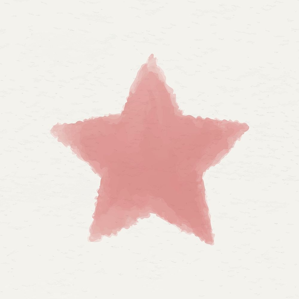 Red watercolor star geometric shape vector