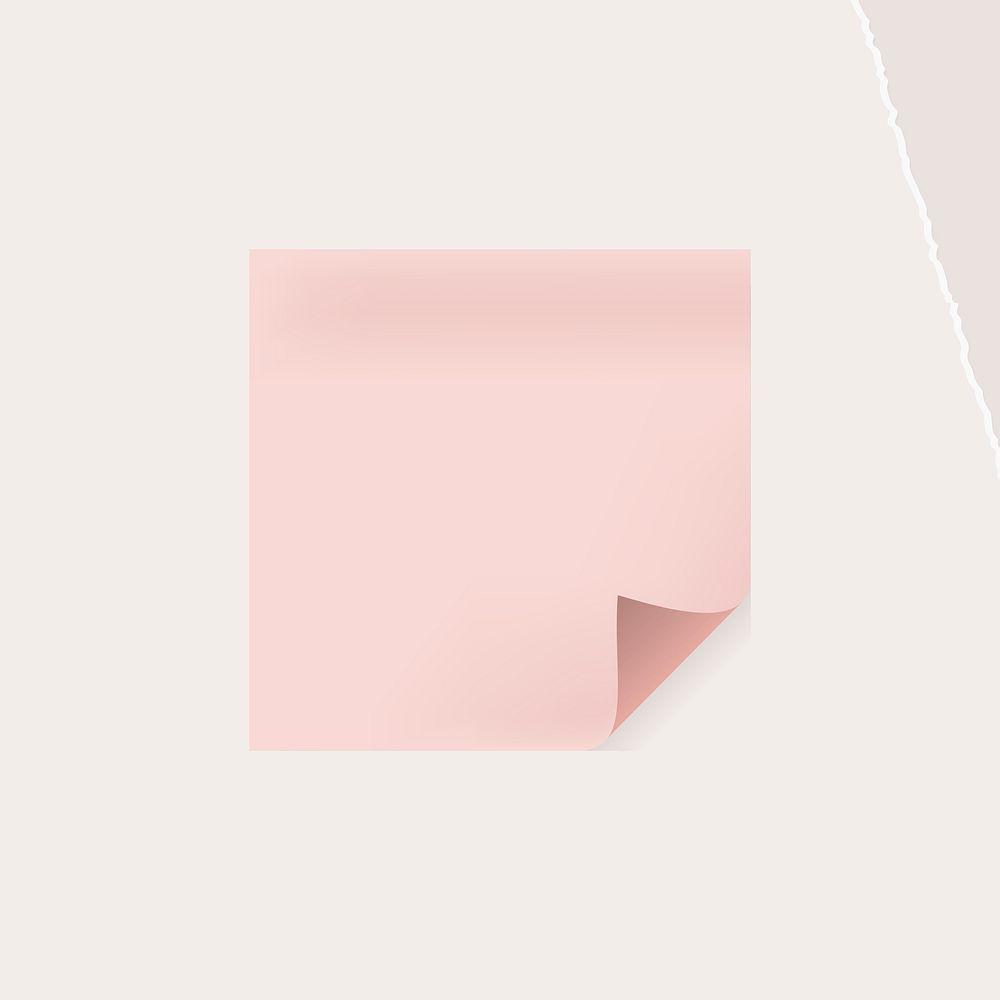 Pink square paper note social ads template vector
