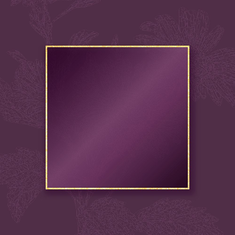 Elegant gold frame on floral pattern background vector