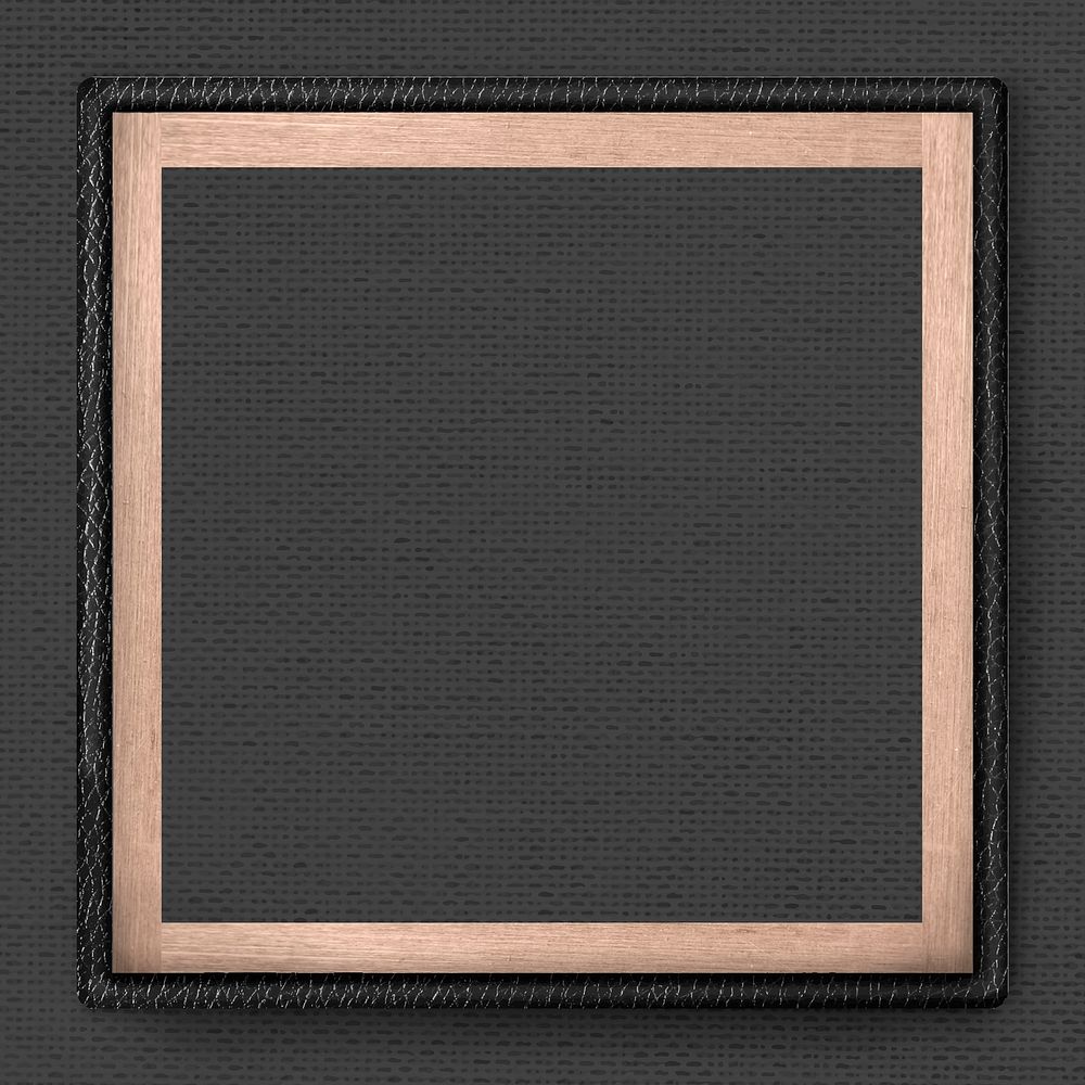 Black leather frame on dark background vector
