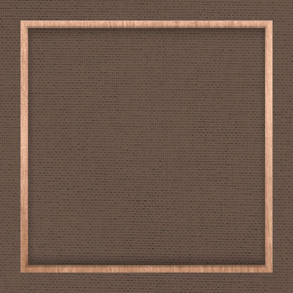 Wooden frame on brown fabric textured background vector