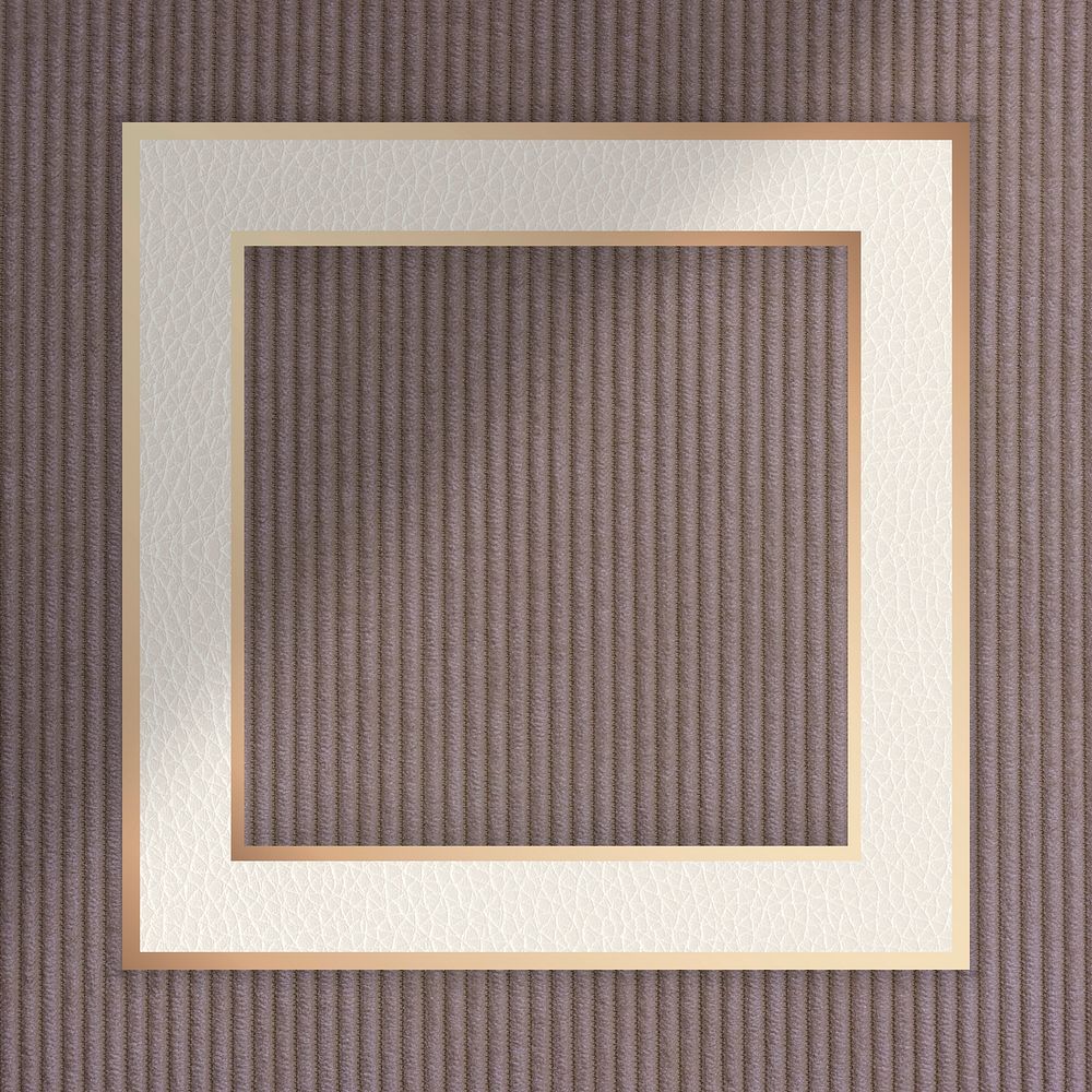 Beige frame on brown corduroy textured background vector