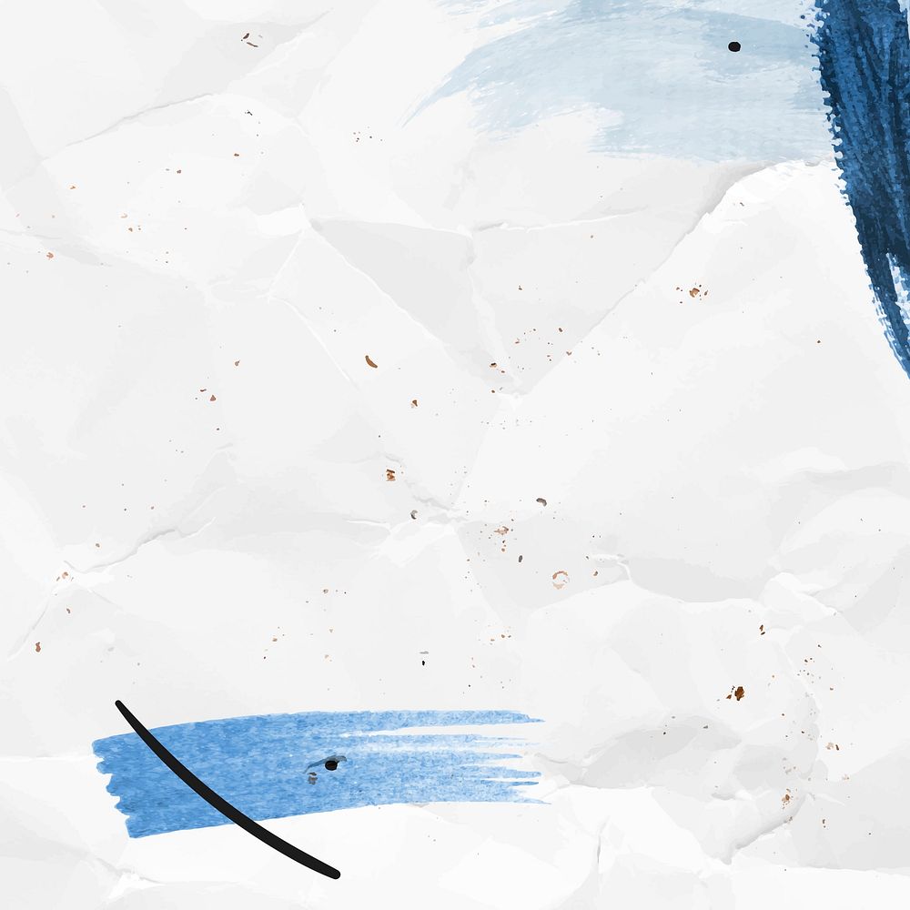 Blue brushstroke on a crumpled paper background vector