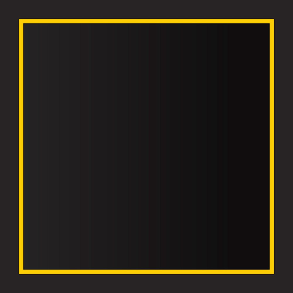 Yellow border black background vector