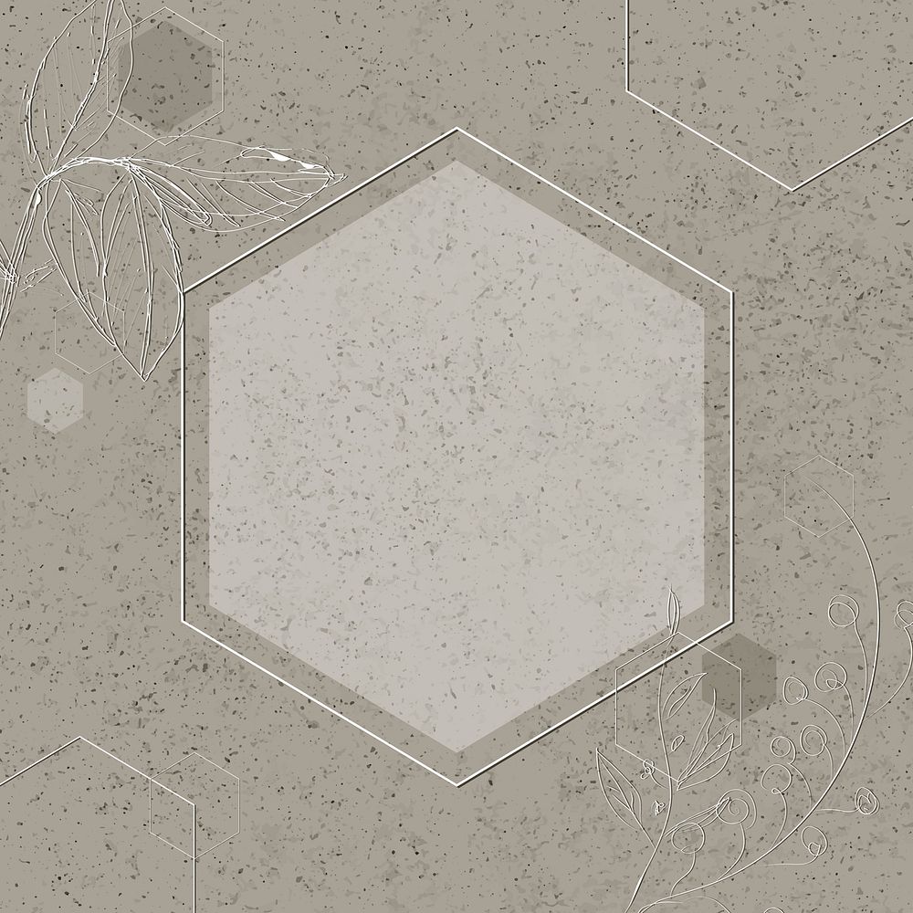 Gray hexagon frame design vector