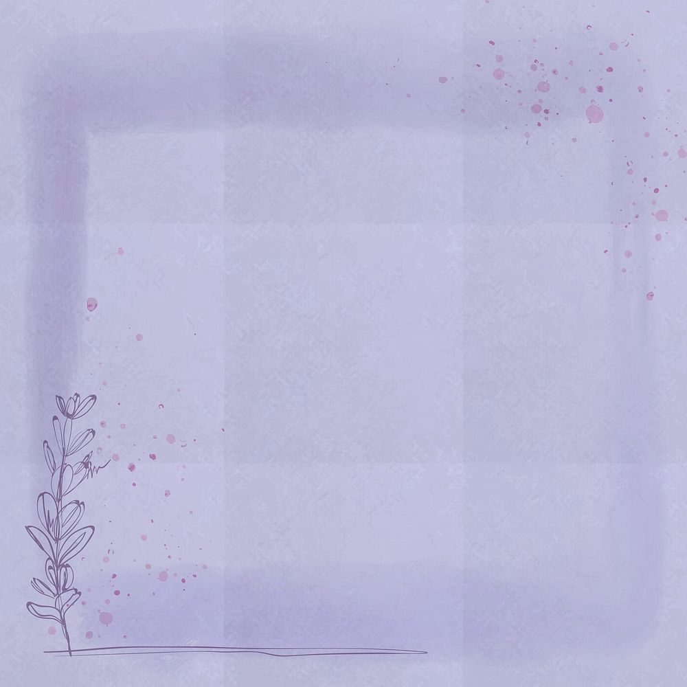 Purple floral square frame vector