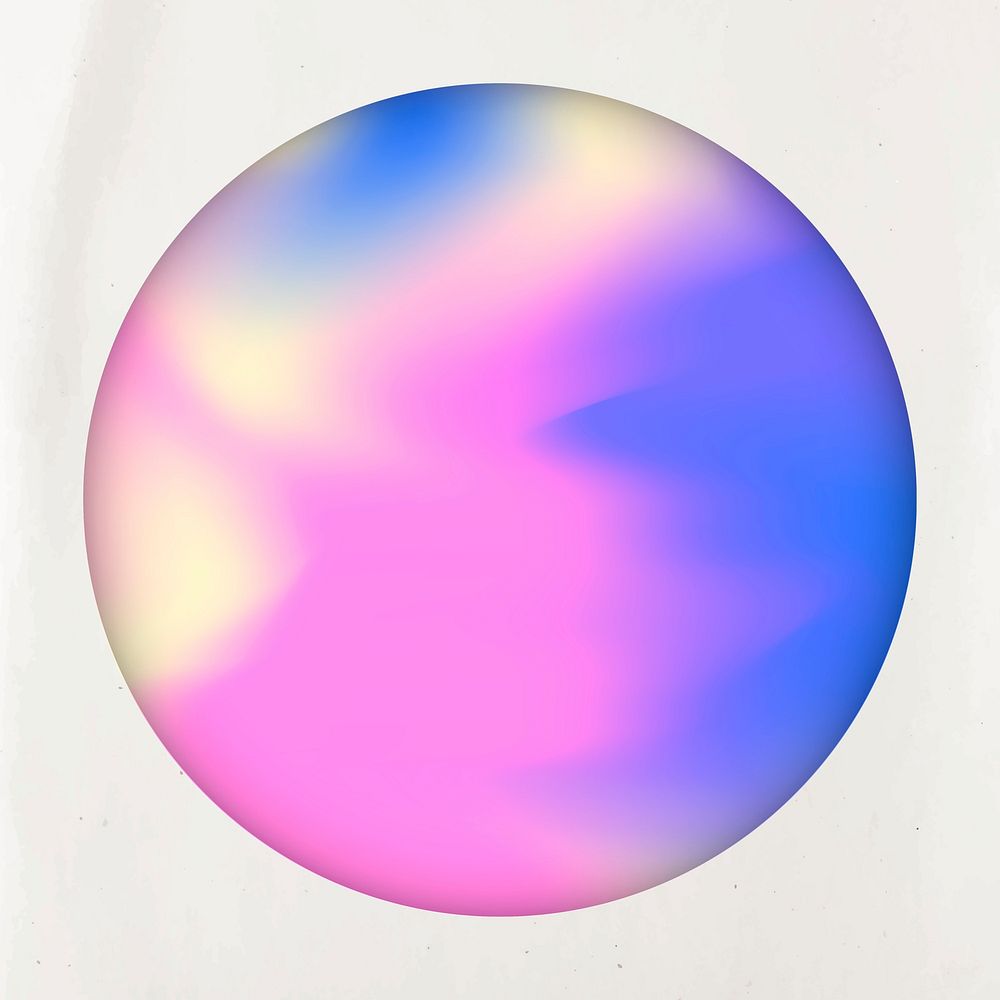 Round pastel holographic pattern background vector