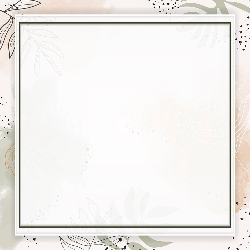 Beige square watercolor frame vector
