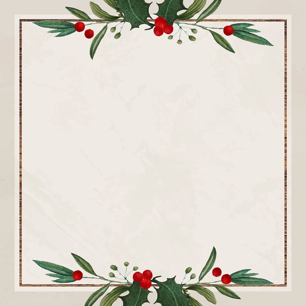 Blank festive square Christmas social ads template vector